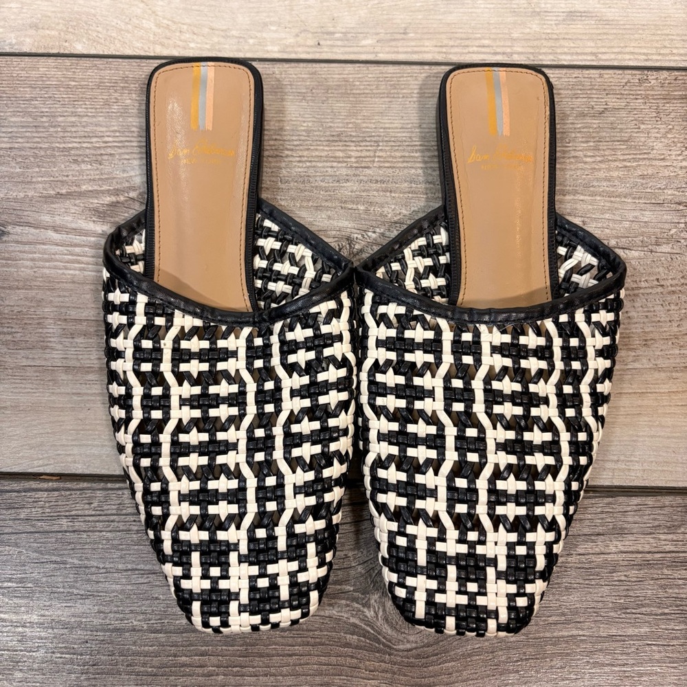 Sam Edelman Leona Woven Mules Women's 6.5 Slide Flats Chic Casual Square Toe - Picture 4 of 9